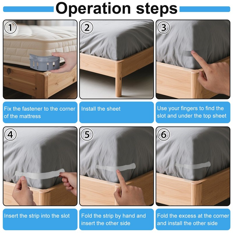 4pcs Lock Sheet Holders, Bed Sheets Corners Tighter with 4