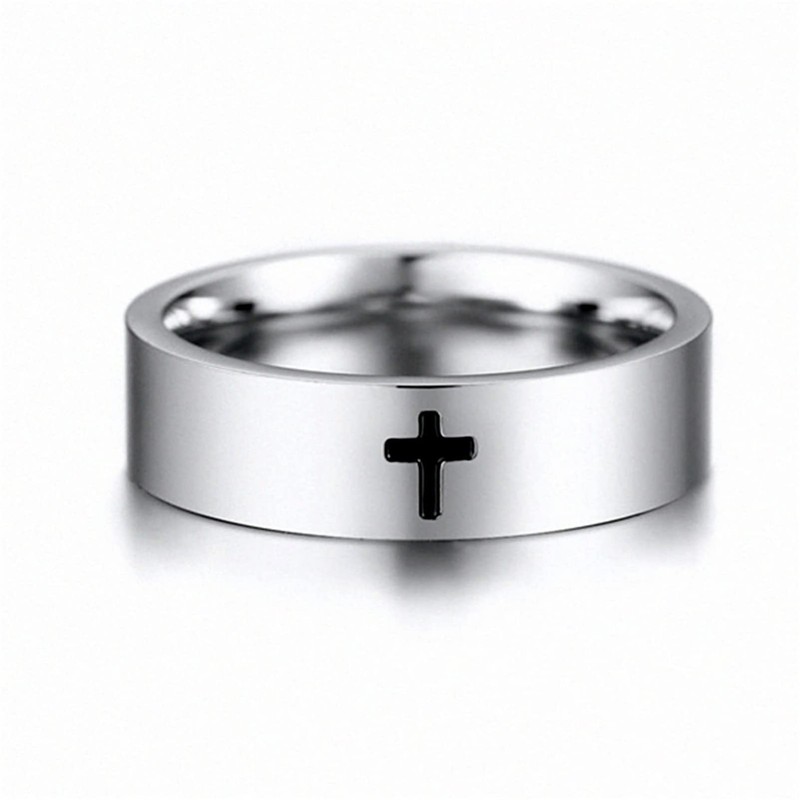 Cross Rings for Men, 18K Gold Plated Men's Stainless Steel