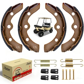 Roykaw Golf Cart Brake Shoes Pads Springs Kit Compatible with Club Car Precedent DS 1995+, Tempo 2018+/ EZGO TXT Medalist 1986-1995/ Yamaha G1,G2,G8,G9, OEM# 101823201, 101816301,23364G1, J17-25330-00