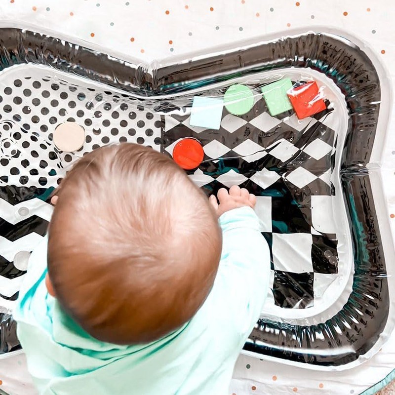 High Contrast Black and White Sensory Water Mat, Tummy Time