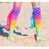 MADMIA Mermaid Socks, Dazzling Knee-High Socks with Blue & Pink