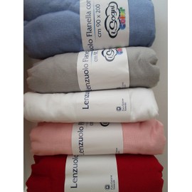 Single Flannel Fitted Sheet 90 x 200 + 25 cm Pure Natural Cotton (Taupe)