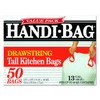 Handi-Bag drawstring tall kitchen bags, 13 Gallon, 61cm*69.5cm, 50/Box