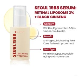 K- Secret Seoul 1988 Serum Retinal Liposome 2% + Black Ginse