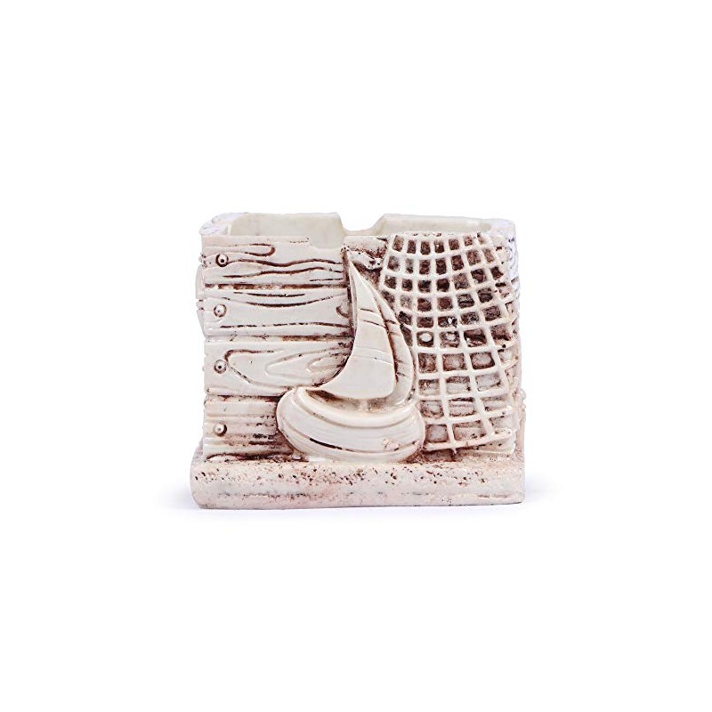 Pinkdesh Resin Material Square Boat Design Ashtray for Office Home