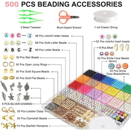chongning 5100 PCS Clay Beads Bracelet Making Kit, Friendship Bracelet Necklace Kits Flat Beads for Jewelry Making, Polymer Clay Beads DIY Arts and Crafts Gifts
