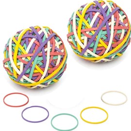 2 Roll Rubber Band Ball About 330 Pieces Elastic Rubber Bands Colorful Stretchable Rubber Band Balls Stationery Holder Elastic Band Loops for Office School Home Office