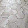 Modern Hexagon Taupe Metallic Fabric Textured Wallpaper Geometric 3D