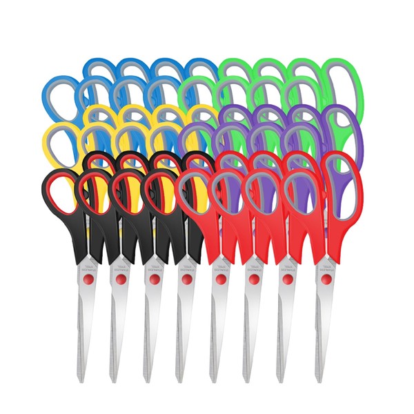 Scissors Bulk 24 Pack,8" Multipurpose Heavy Duty Sharp Scissors,Stainless Steel