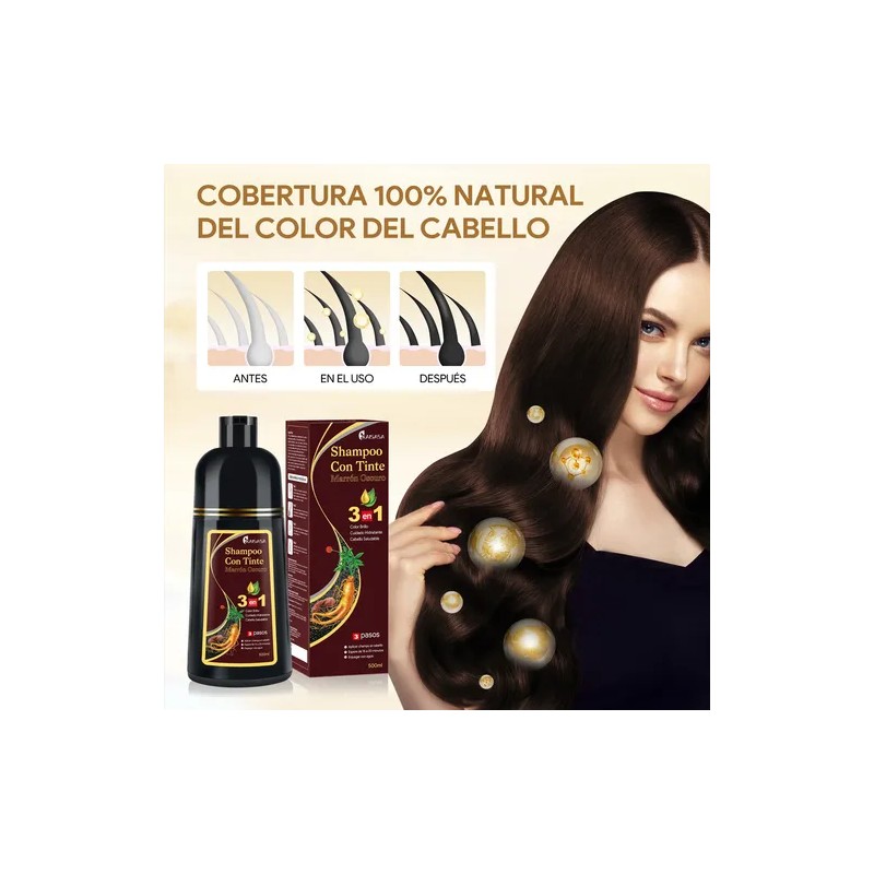 Kaisasa Shampoo Con Tinte Cubre Canas Natural Jengibre