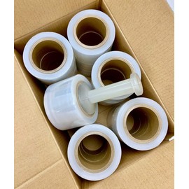 AVG Packaging Supplies - 9-Pack - Stretch Pallet Wrap, 3” Inch X 1000 Ft, 80 Gauge, 3” Core Clear Shrink Banding Film Roll, Furniture, Boxes, Pallets, Industrial Strength, Made in USA