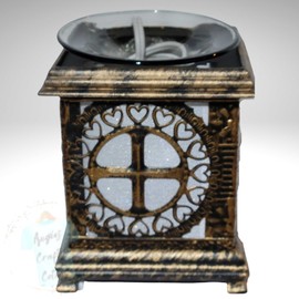 Angie's Crafty Cottage Cross with hearts Aluminum Electric with Dimmer