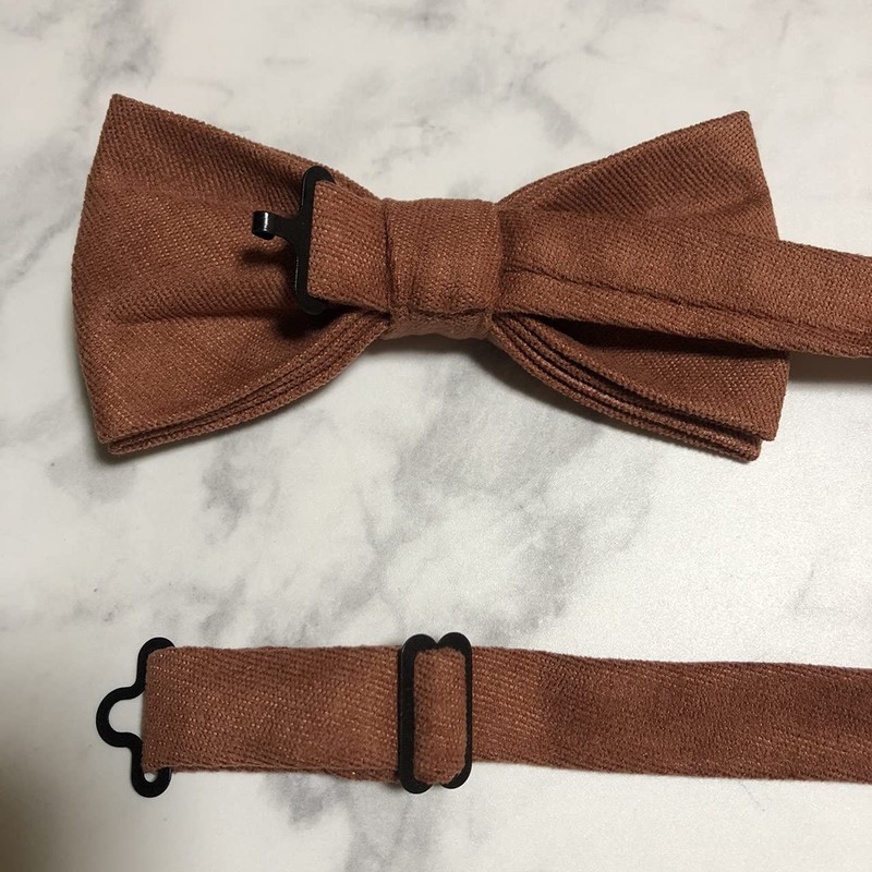 Brown Orange [Bow Tie & Pocket Square] 2-piece Set, Men's