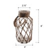 Funsoba Rustic Hanging Mason Nautical Jar Rope Net Dry Flower