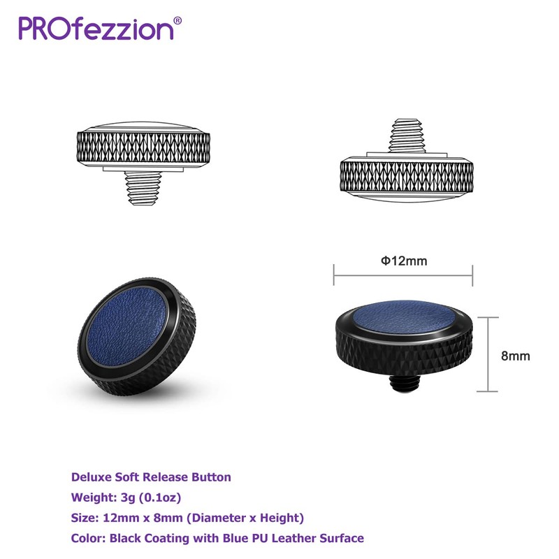 PROfezzion Deluxe & Sturdy Brass Soft Release Button with Microfiber