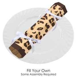 Big Dot of Happiness Leopard Print - No Snap Cheetah Party Table Favors - DIY Cracker Boxes - Set of 12