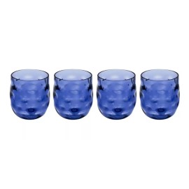 Home Ideas Set 4 Vasos Old Fashioned Wave Acrilico 440 Ml C/u Cs-024