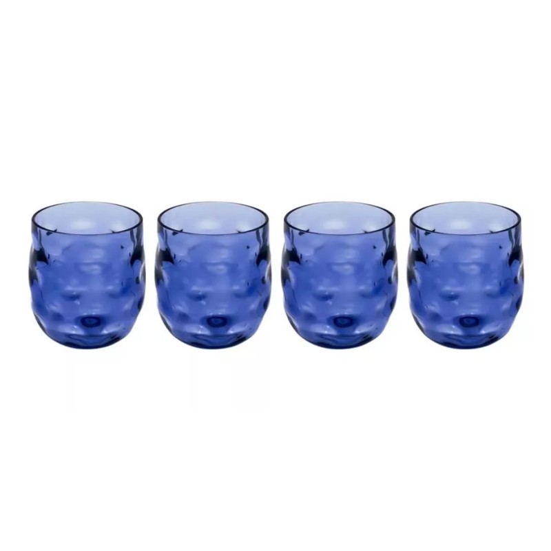 Home Ideas Set 4 Vasos Old Fashioned Wave Acrilico 440