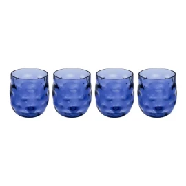 Home Ideas Set 4 Vasos Old Fashioned Wave Acrilico 440 Ml C/u Cs-024