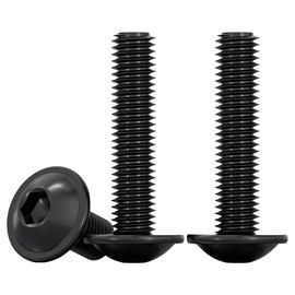 Drenky 20 Pcs Flanged Button Head Screws 304 Stainless Steel Black Pan Head Screws M6 X 30mm Fully Thread Machine Screws with Flat Head, Rustproof, Rounded Head Screws with Flange And Hexagon