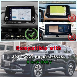 Neepiar Center Console Organizer Compatible with 2021-2024 Rogue S/SV Dashboard Tray Interior Insert Accessories Behind Screen Black (ONLY Fit 8 Inch)