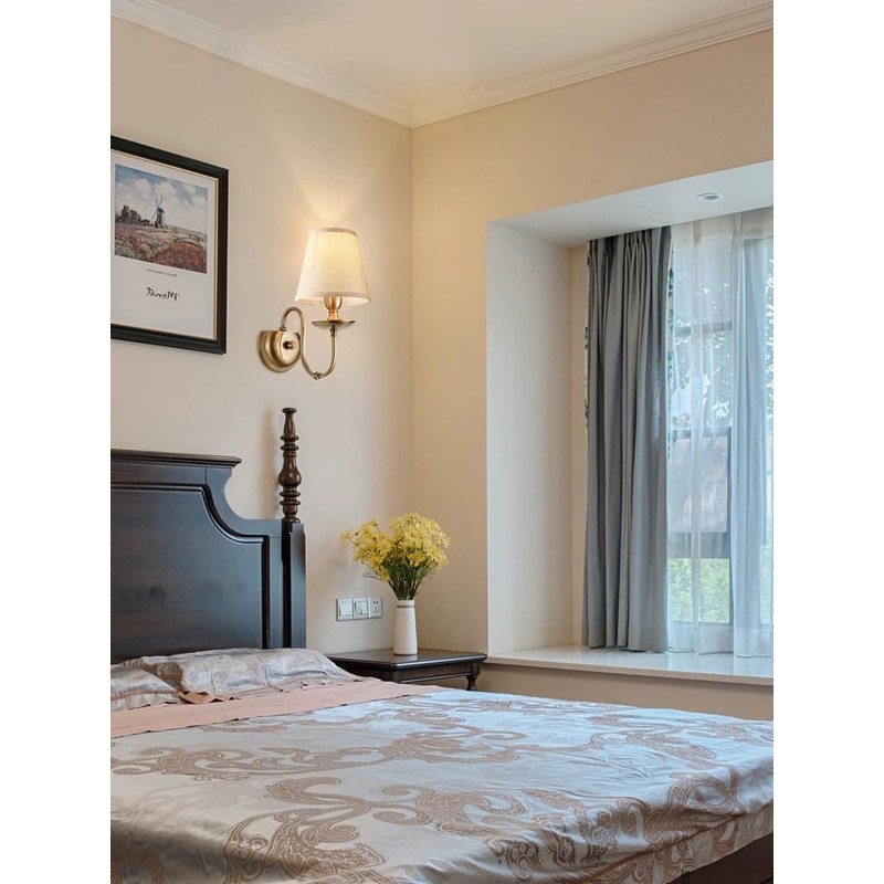 Aiwen Bedroom Wall Lamps Polished Solid Brass Finish Wall Lights