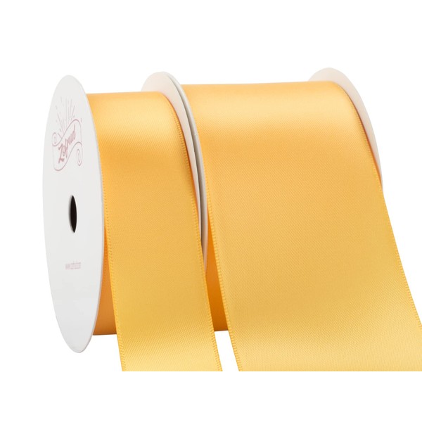 Zofrud 2 Rolls of Yellow Gold Double Faced Satin Ribbon