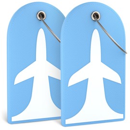 Shacke 2pcs Premium Rubber Luggage Tag – Bendable Travel Identification Tag (Azure Blue)