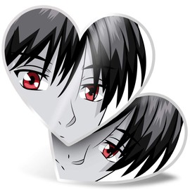 2 x Heart Stickers 15 cm - Manga Anime Boy Man Japanese Fun Decals for Laptops,Tablets,Luggage,Scrap Booking,Fridges, #45668