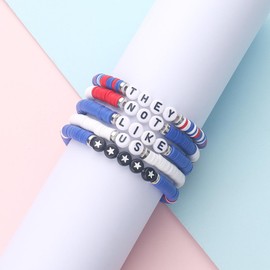 ORANGE . JEWELS Hip-Hop Bracelet Set, They Not Like Us Bracelet Fans of Hip-Hop, Rap and Pop Music (A)