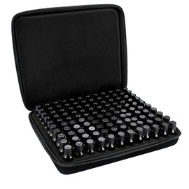 Hipiwe 120 Bottle EVA Essential Oil Storage Carrying Case Holds 5ml 10ml 15ml Bottle Hard Shell Exterior Essential Oils Organizer Holder Traveling Bag with Foam Insert & Handle, Black