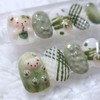 Matchanilla Bear Handmade Nail Tips - Petit Square / 말차닐라