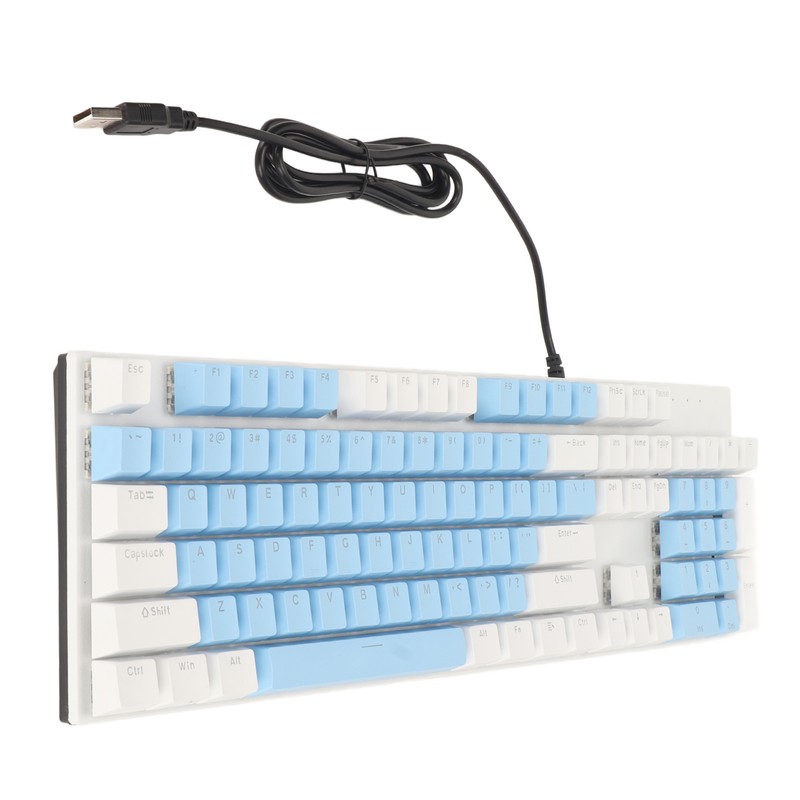 104 Key Mechanical Gaming Keyboard 28 Backlight Modes Blue Switch