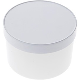 Pioneer Plastics 072CWHITEHIPS White Round Plastic Container, 3.875" W x 2.5625" H, Pack of 2