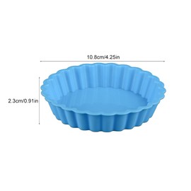 EMVANV - 8 moldes de silicona para quiche, redondos, de 4 pulgadas, tarta de 10 cm, mini moldes individuales para tartas estriadas pequeñas para cocinar y hornear (color al azar)
