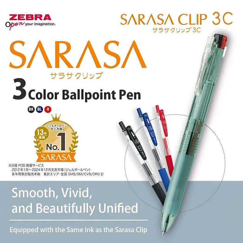 Zebra J3J5-WC-WP Sarasa Clip 3C, 0.5 mm, Limited Edition Watercolor
