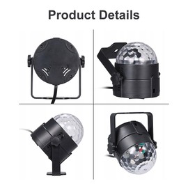 Disco Light Party Light Disco Light 360° Rotating DJ Light with Remote Control 7 Colours RGB Disco Light USB Disco Ball Light Party Lights Disco Light for Christmas Party Bar Wedding
