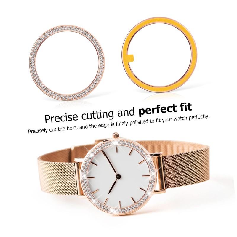 VILLFUL Watch Case with Double Ring Rhinestones Watch Screen Protector