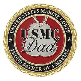 United States Marine Corps USMC Dad Proud Father of a Marine Challenge Coin