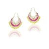 Moonstruck Traditional Indian Chandbali Hoop Earrings for Women (Yellow)
