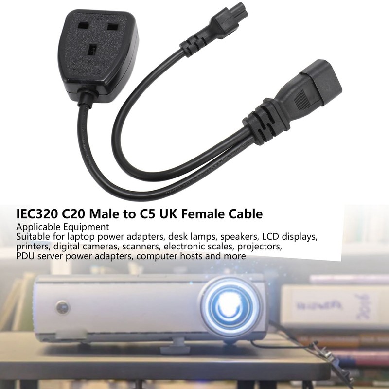 IEC320 C14 Male to C5 and Female Power Cord C14