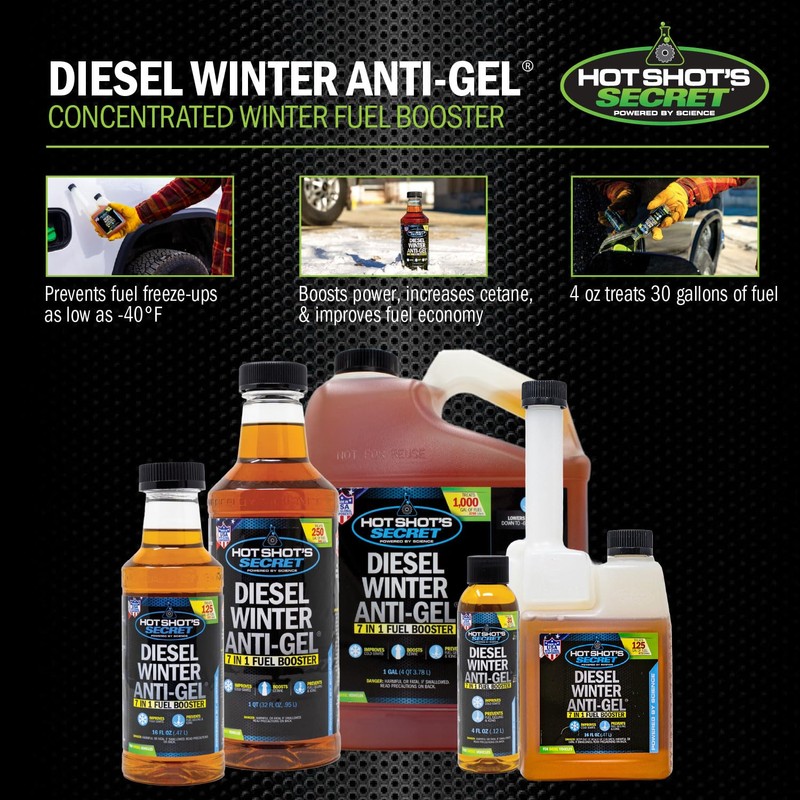 Hot Shot's Secret Diesel Winter Anti-Gel Fuel Treatment 16oz Squeeze