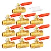 TAILONZ PNEUMATIC 3PCS 1/4 Inch Brass Mini Ball Valve Shut-off
