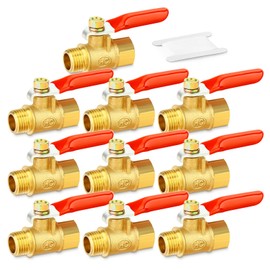 TAILONZ PNEUMATIC 3PCS 1/4 Inch Brass Mini Ball Valve Shut-off Switch, 1/4 Inch Male x Female Thread BSP Pipe Fitting