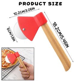 Pizza cutter in axe design, stainless steel and rust-proof, with blade guard, easy to clean, practical pizza cutter for clean cuts