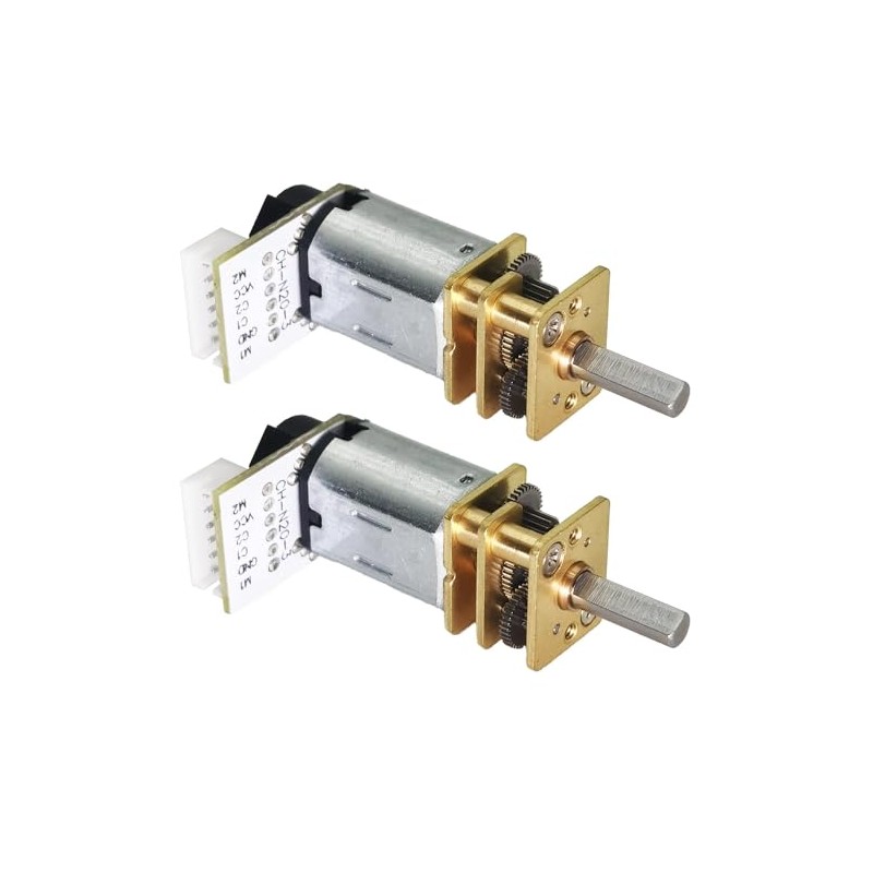2Pcs DC 12V 200RPM N20 Encoder Motor with Hall Sensor