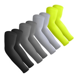 Aegend 4 Pair Sun Protection Cooling Arm Sleeves Compression - Tattoo Cover up - Sun Sleeves for Men Women Youth