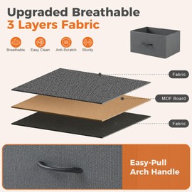 Sweetcrispy Nightstand Small Bedroom Dresser with 4 Fabric Drawers,Bed Side Furniture End Table, Wooden Top Cabinet Night Stand Dresser for Closet, Entryway, Dorm, Grey