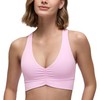 CRZ YOGA Butterluxe Womens Ruched Longline Sports Bras - V