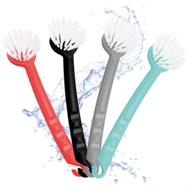 com-four® 4 x Washing Up Brush, Kitchen Brush for Washing, Dish Brush for Cleaning, Washing Up Brush, Pan Brush, Approx. 26 x 6 x 5.5 cm